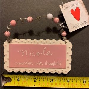 Department 56 Ceramic  Ornament Name Tags New Nicole